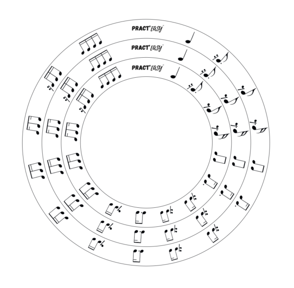 Cercles Pédagogiques Pract'easy® V1 doubles-croches.